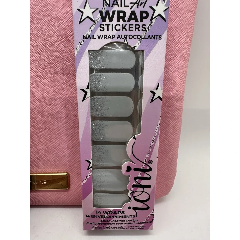 Tartan + Twine Pink Makeup Bag Press On Nails Nail Wrap Stickers Beauty‎ Lot